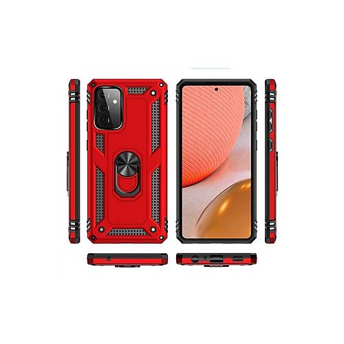 Galaxy A72 K�l�f Sofya Y�z�kl� Silikon Kapak - K�rm�z�