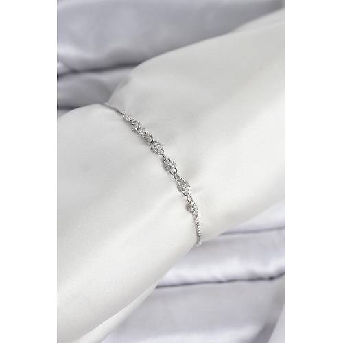 G�m�� Renk Zincir Model Zirkon Ta�l� Pirin� Asans�rl� Kad�n Bileklik