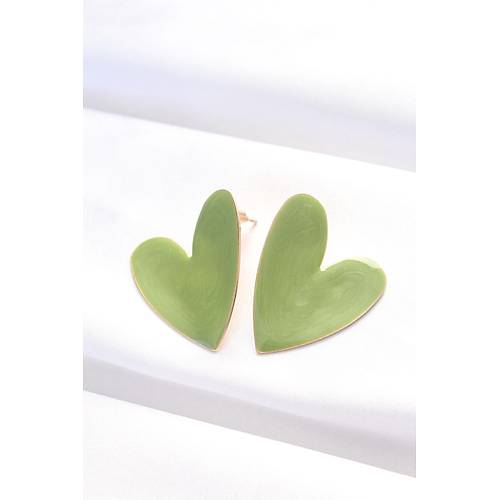 Ye�il Renk Mineli Kalp K�pe