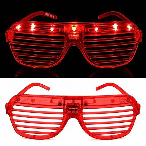 LED I��kl� Panjur Parti G�zl��� K�rm�z� Renk Shutter G�zl�k