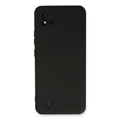 Realme C11 2021 K�l�f Nano i�i Kadife Silikon - Siyah
