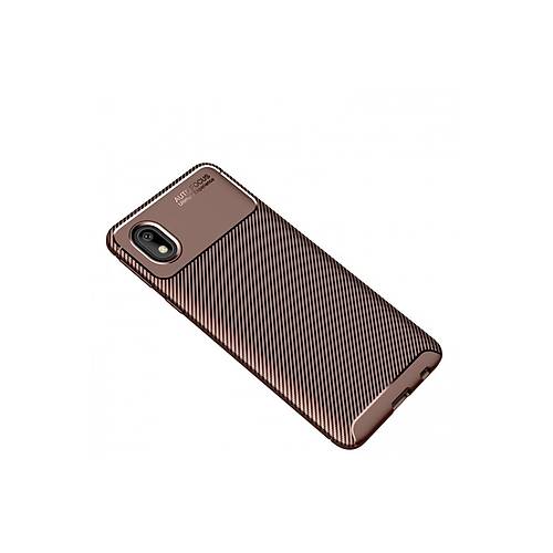 Galaxy A01 Core K�l�f Auto Focus Karbon Kapak - Kahverengi