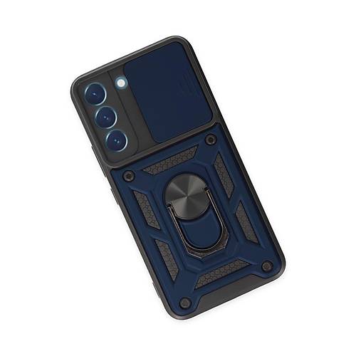 Galaxy S22 K�l�f Pars Lens Y�z�kl� Silikon - Lacivert