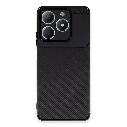 Realme C61 K�l�f Auto Focus Karbon Kapak - Siyah