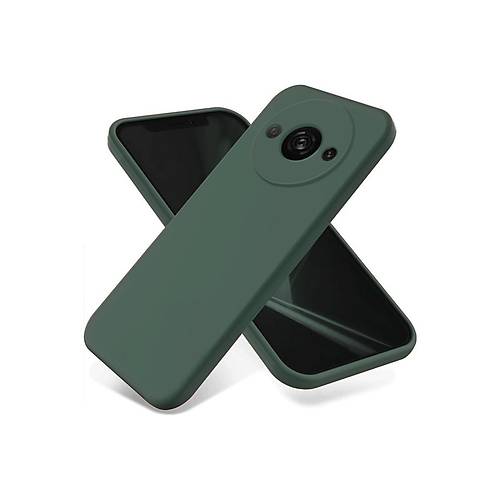 Redmi A3 4G K�l�f First Silikon - Koyu Ye�il