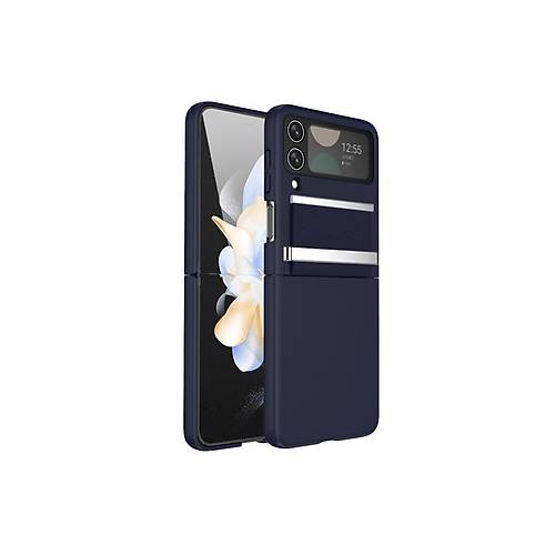 Galaxy Z Flip 4 K�l�f Belt Flip Kapak - Lacivert