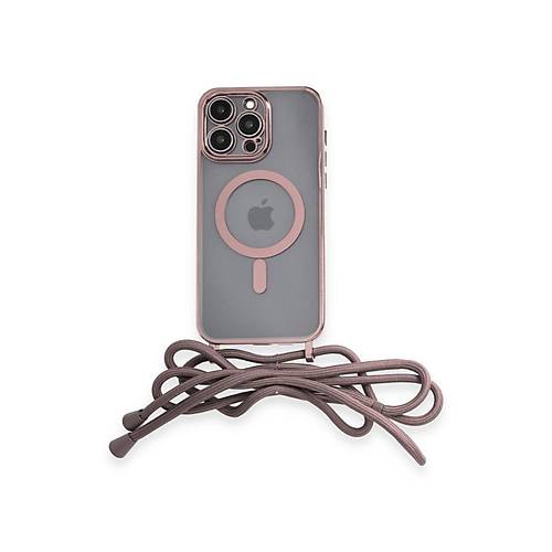 iPhone 12 Pro Max K�l�f Divo Lazer Ask�l� Magsafe Kapak - Pembe
