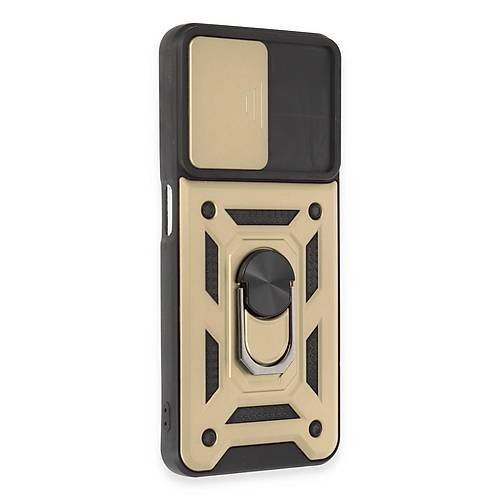 Realme C35 K�l�f Pars Lens Y�z�kl� Silikon - Gold