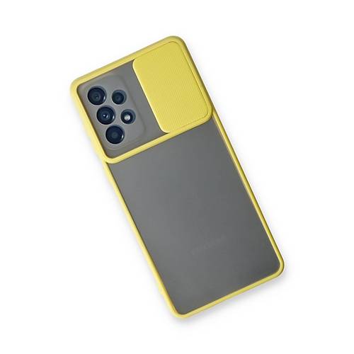 Galaxy A53 5G K�l�f Palm Buzlu Kamera S�rg�l� Silikon - Sar�