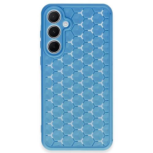 Galaxy A25 5G K�l�f Petek Silikon Kapak - Mavi