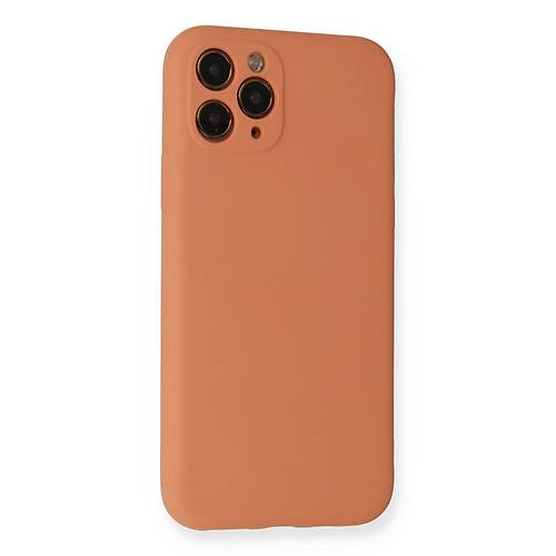 iPhone 11 Pro K�l�f Nano i�i Kadife Silikon - Mat Turuncu