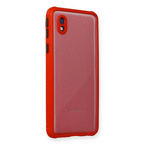 Galaxy A01 Core K�l�f Miami �effaf Silikon - K�rm�z�