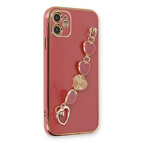 iPhone 12 K�l�f Esila Silikon - K�rm�z�