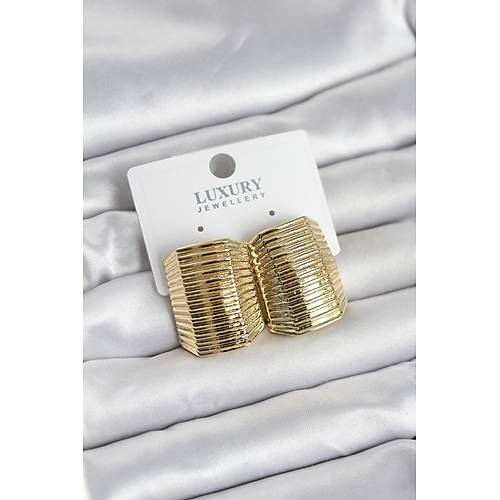 Gold Renk Pirin� Vintage Esintili Statement K�pe