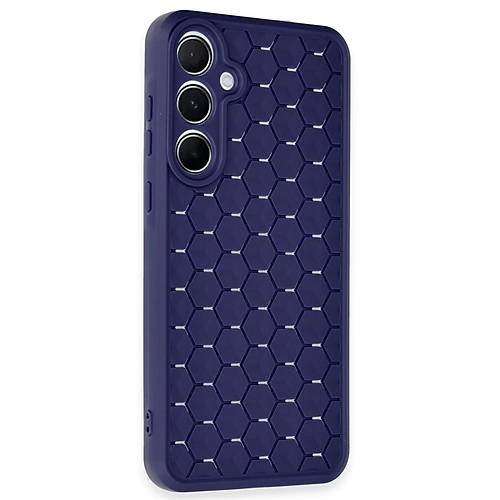 Galaxy A25 5G K�l�f Petek Silikon Kapak - Lacivert