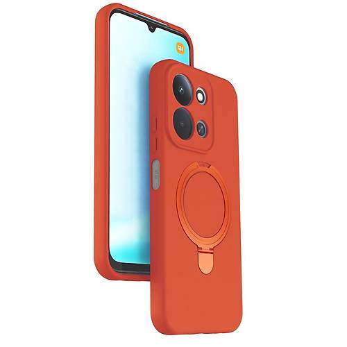 Redmi 15C 4G Regal Magsafe Standl� Kapak - Turuncu