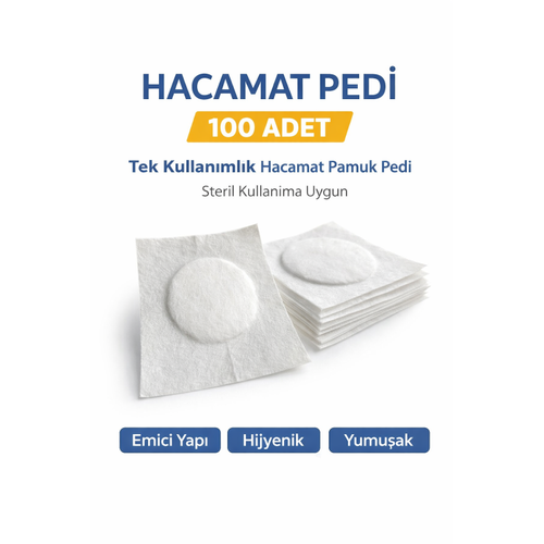 Hacamat Pedi 100 Adet � Tek Kullan�ml�k Hacamat Pamuk Pedi Steril Kullan�ma Uygun