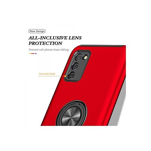 Galaxy A02S K�l�f Elit Y�z�kl� Kapak - K�rm�z�