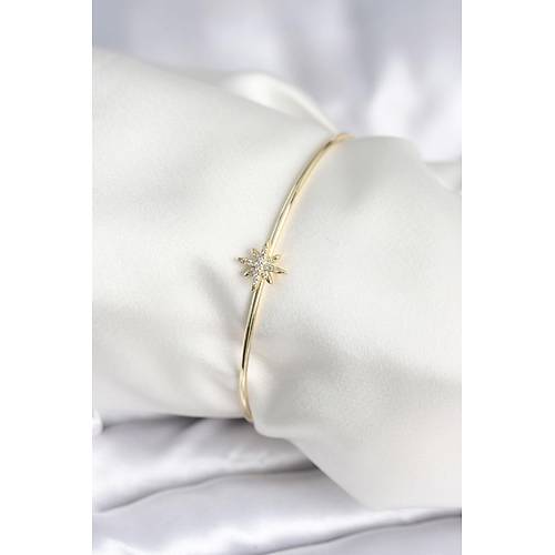 Kutup Y�ld�z� Fig�r Pirin� Gold Renk Kad�n Bileklik