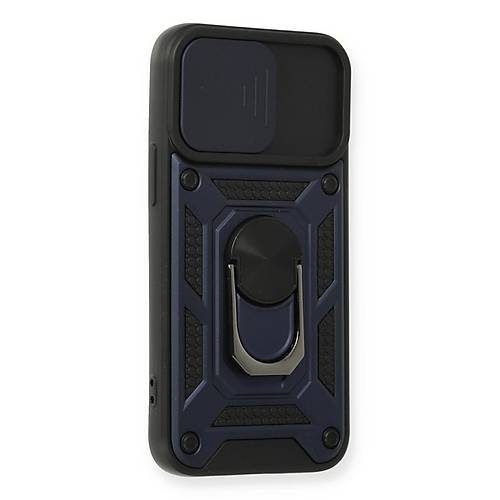 iPhone 12 K�l�f Pars Lens Y�z�kl� Silikon - Lacivert