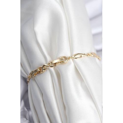 Pirin� VIP Seri Gold Renk S�ral� Damla Model Kad�n Bileklik