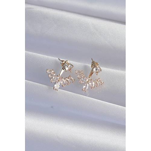 Pirin� Gold Renk Zirkon Ta�l� V Model K�pe