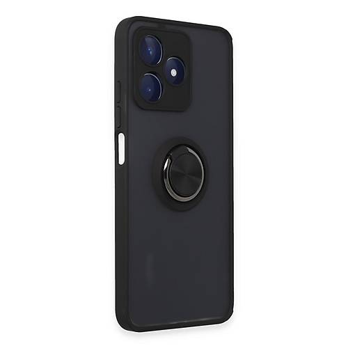Realme C53 K�l�f Montreal Y�z�kl� Silikon Kapak - Siyah