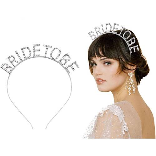 G�m�� Kaplama Kristal Ta�l� Bride To Be Gelin Tac� 16x17 cm