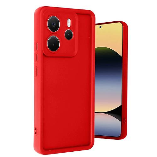 Redmi Note 14 4G K�l�f Viera Silikon - K�rm�z�