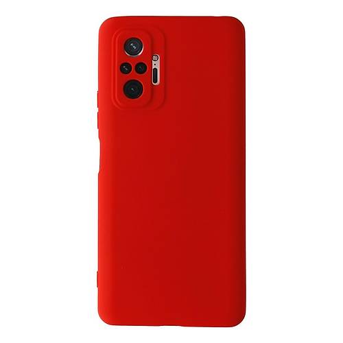 Redmi Note 10 Pro K�l�f Nano i�i Kadife Silikon - K�rm�z�