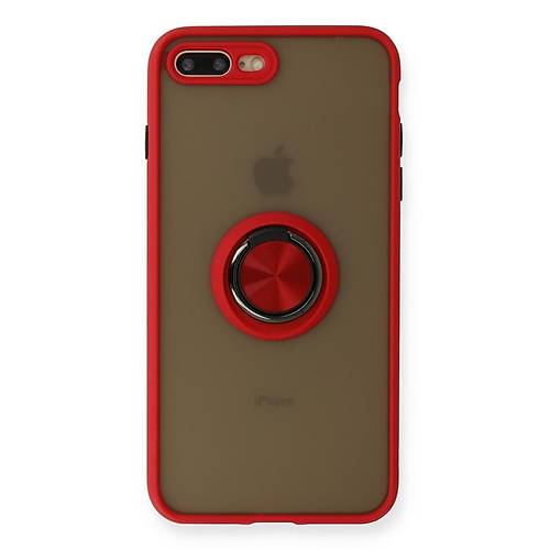 iPhone 7 Plus K�l�f Montreal Y�z�kl� Silikon Kapak - K�rm�z�