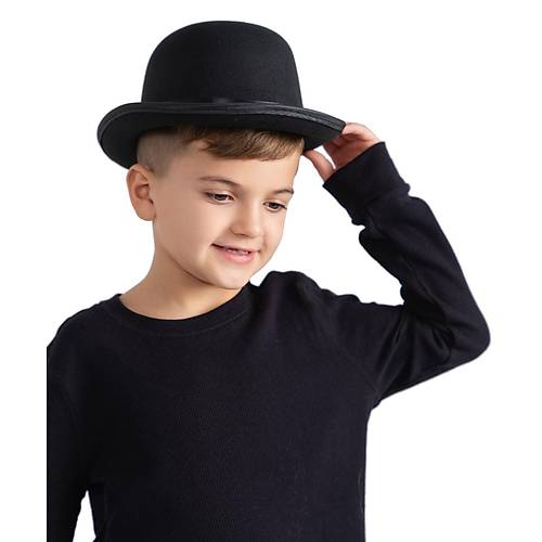 Charlie Chaplin Stil �ocuk �apkas� � Siyah Melon Parti �apkas�