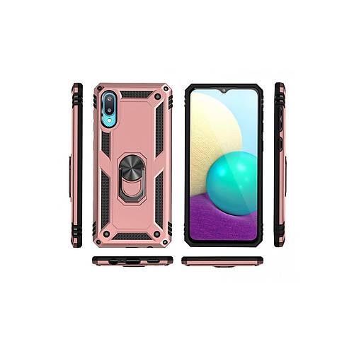 Galaxy A02 K�l�f Sofya Y�z�kl� Silikon Kapak - Rose