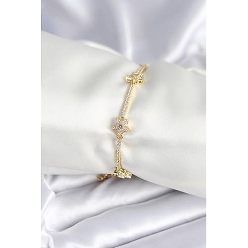 Pirin� Gold Renk Y�ld�z Model Kad�n Bileklik