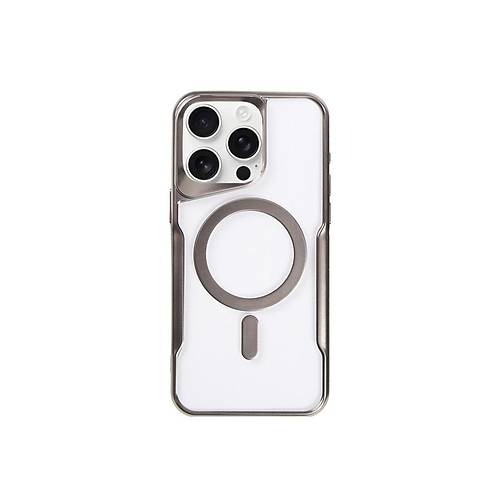 iPhone 11 Pro Max K�l�f Boyi Magsafe Silikon Kapak - Titan Gri