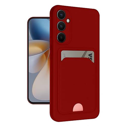 Galaxy S24 FE K�l�f Kelvin Kartvizitli Silikon - K�rm�z�
