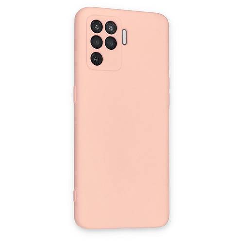 Reno 5 Lite K�l�f Nano i�i Kadife Silikon - Pudra