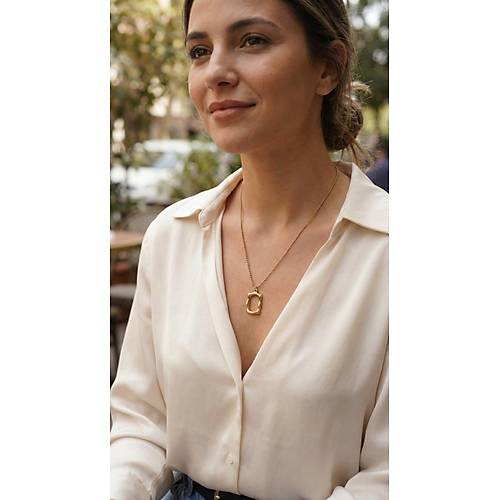 316L �elik Zincir Gold Renk Model Kad�n Kolye