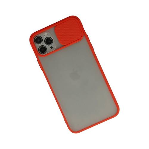 iPhone 11 Pro K�l�f Palm Buzlu Kamera S�rg�l� Silikon - K�rm�z�
