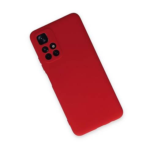 Redmi Note 11T K�l�f Nano i�i Kadife Silikon - K�rm�z�