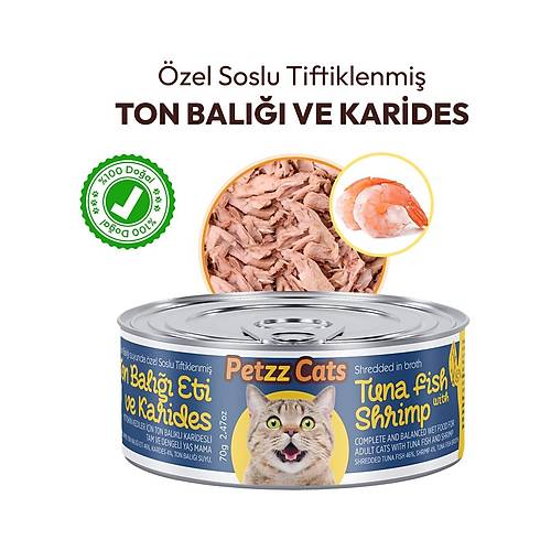 Petzzcats Ton Bal��� & Karides Konserve Kedi Mamas� 1 Adet 70 gr