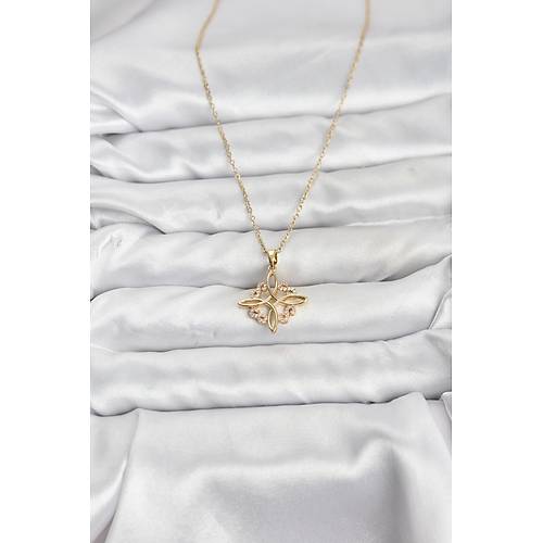 316L �elik Zincir Gold Renk Sonsuzluk Model Zirkon Ta�l� Kad�n Kolye