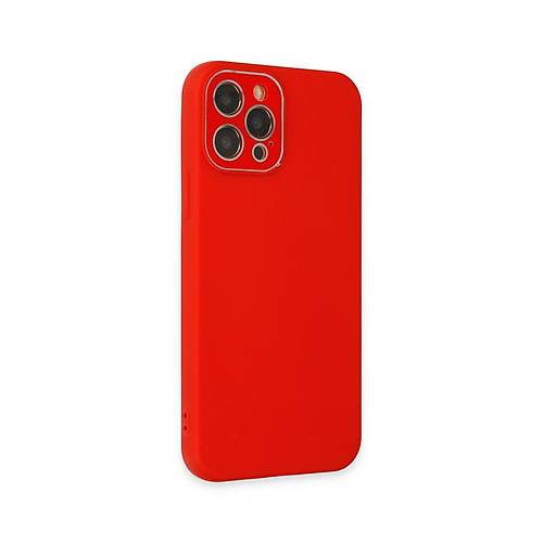 iPhone 12 Pro K�l�f Lansman Glass Kapak - K�rm�z�