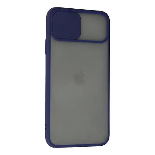 iPhone 11 Pro K�l�f Palm Buzlu Kamera S�rg�l� Silikon - Lacivert