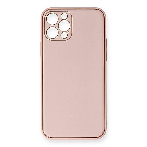 iPhone 12 Pro K�l�f Coco Deri Silikon Kapak - Pembe