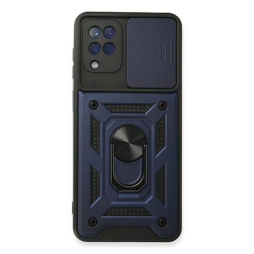 Galaxy A22 K�l�f Pars Lens Y�z�kl� Silikon - Lacivert