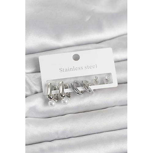 316L �elik G�m�� Renk Kad�n K�pe Seti