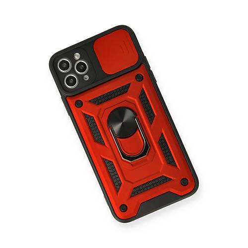 iPhone 11 Pro K�l�f Pars Lens Y�z�kl� Silikon - K�rm�z�