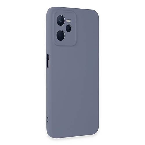Realme C35 K�l�f Nano i�i Kadife Silikon - Gri