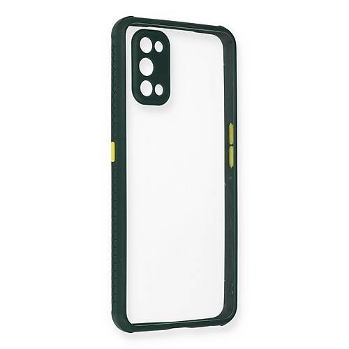 Realme 7 Pro K�l�f Miami �effaf Silikon - Koyu Ye�il